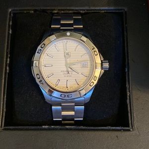 TAG HEUER / MENS / AQUARACER WHITE WATCH / WAP2011 / STAINLESS STEEL/ SILVER:>!!